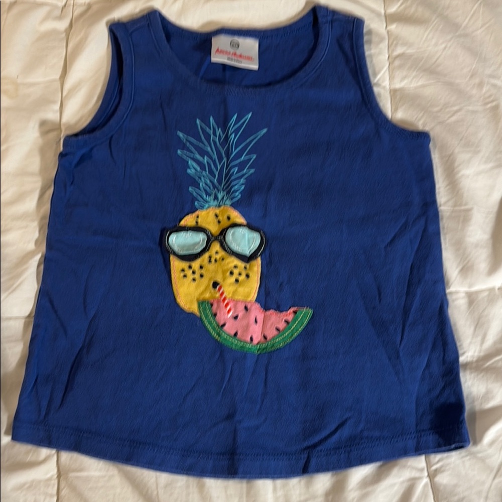 Hanna Andersson Blue Tank Top with Pineapple and Watermelon